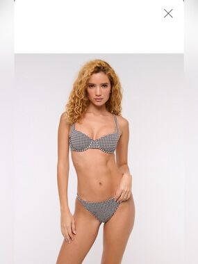 Abercrombie and Fitch black and white gingham bikini set